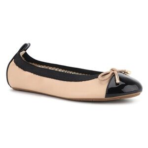 Yosi Samra Miss Samantha Nude & Black Ballet Flat Girl's Size 3